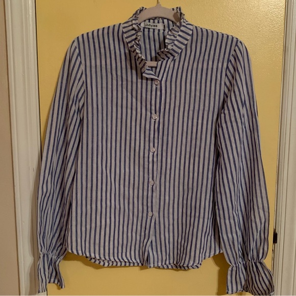 Jubilee 100% Cotton Striped Blouse - Picture 1 of 8